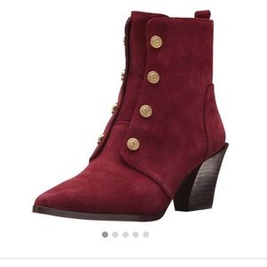[NINE WEST] burgundy suede boots. Size 7.5.